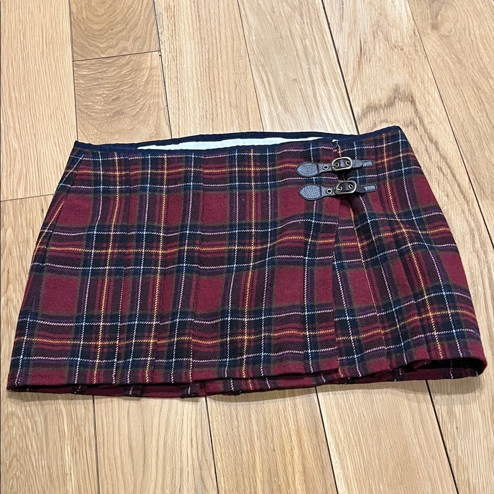 Campus Crew Burgundy Plaid Skirt